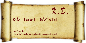 Kölcsei Dávid névjegykártya