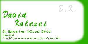 david kolcsei business card