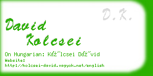 david kolcsei business card